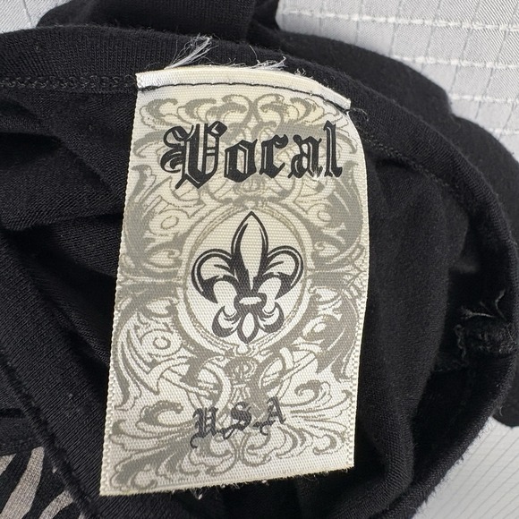 Vocal Angel Wings Top Womens Small Ladder Cutout Rhinestones Graphic Baddie Vamp - Picture 6 of 7